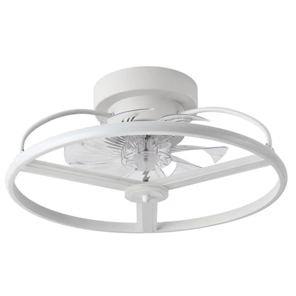 Ventilateur de plafond Fabrilamp Anuska en métal blanc