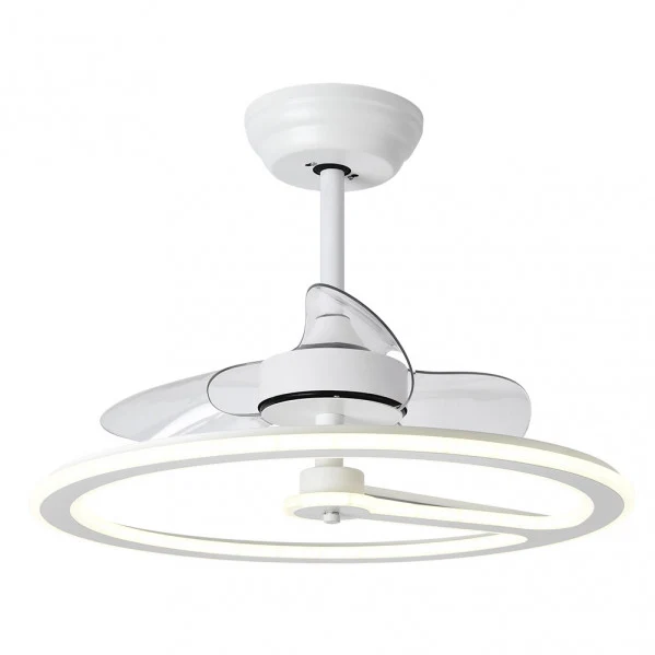 Ventilateur de plafond Fabrilamp Chom en métal blanc