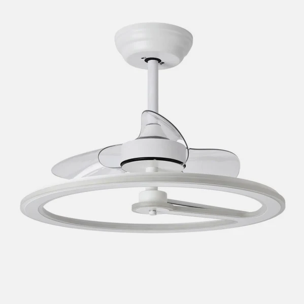 Ventilateur de plafond Fabrilamp Chom en métal blanc