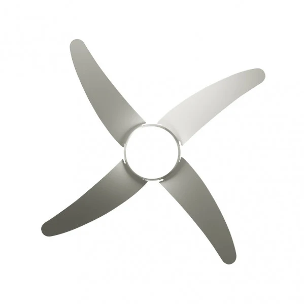 Ventilateur de plafond Fabrilamp Klod en métal nickelé E27
