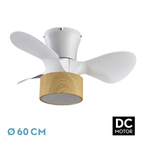 Ventilateur de plafond Fabrilamp Kos en métal blanc