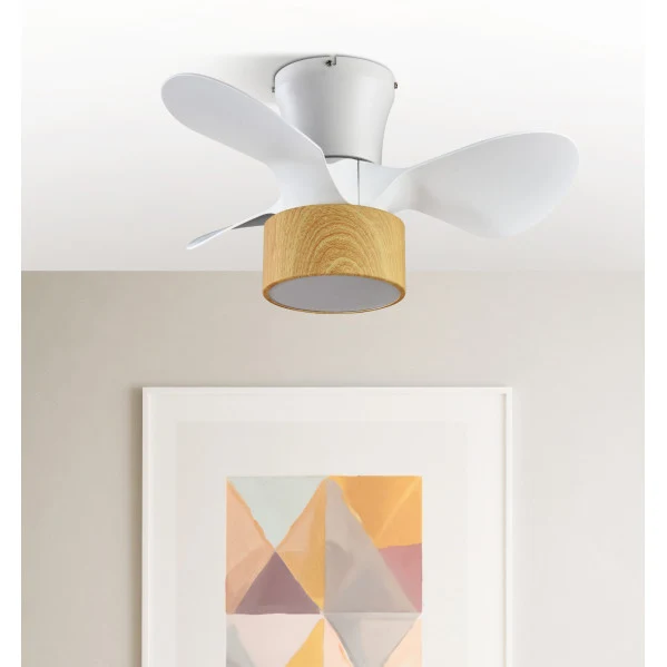 Ventilateur de plafond Fabrilamp Kos en métal blanc
