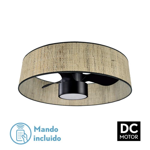 Ventilateur de plafond Fabrilamp Natasha en métal rouge