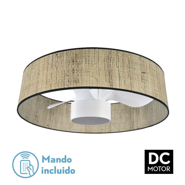 Ventilateur de plafond Fabrilamp Natasha en métal rouge