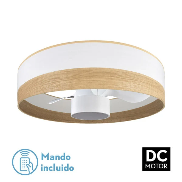 Ventilateur de plafond Fabrilamp Olga en métal blanc