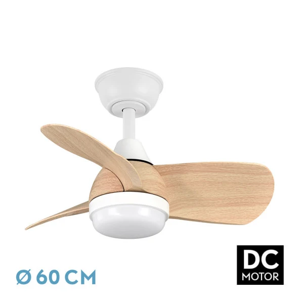 Ventilateur de plafond Fabrilamp Pirdo en métal blanc