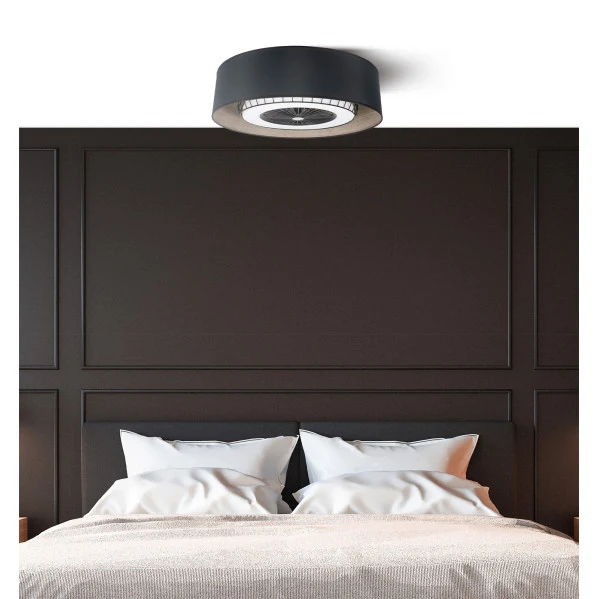 Ventilateur de plafond Fabrilamp Tania en métal noir