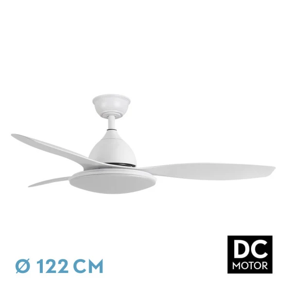 Ventilateur de plafond Fabrilamp Yael en métal blanc
