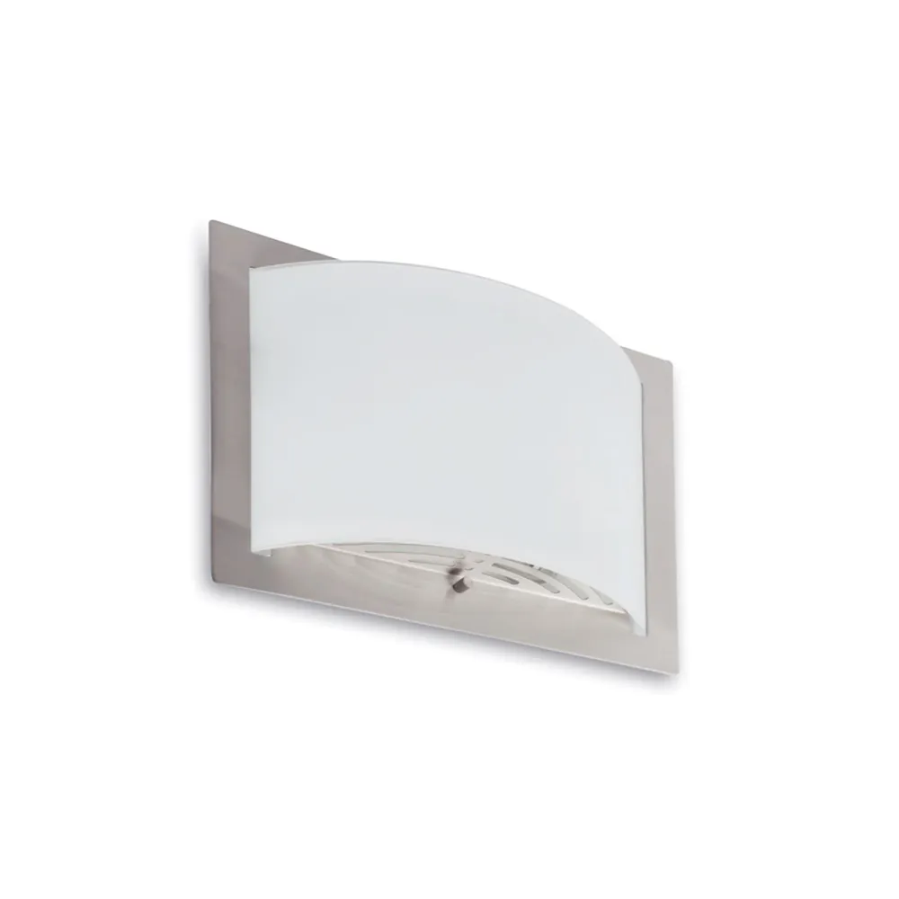 Applique murale d'appoint FARO Barcelona Diula, acier nickel satiné, douille E27, hauteur 25 cm