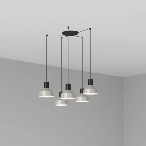Applique murale d'appoint FARO Barcelona Kombo en acier noir mat E27 H 500 cm Grey