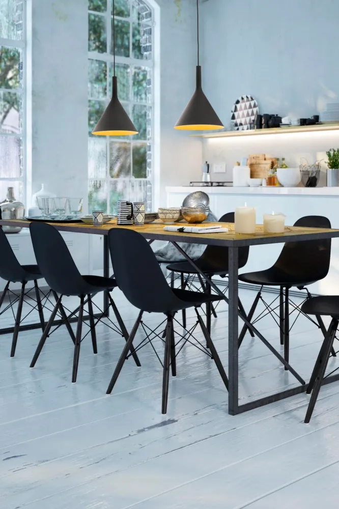 Applique murale d'appoint FARO Barcelona Pam, acier noir, LED, H 180,5 cm