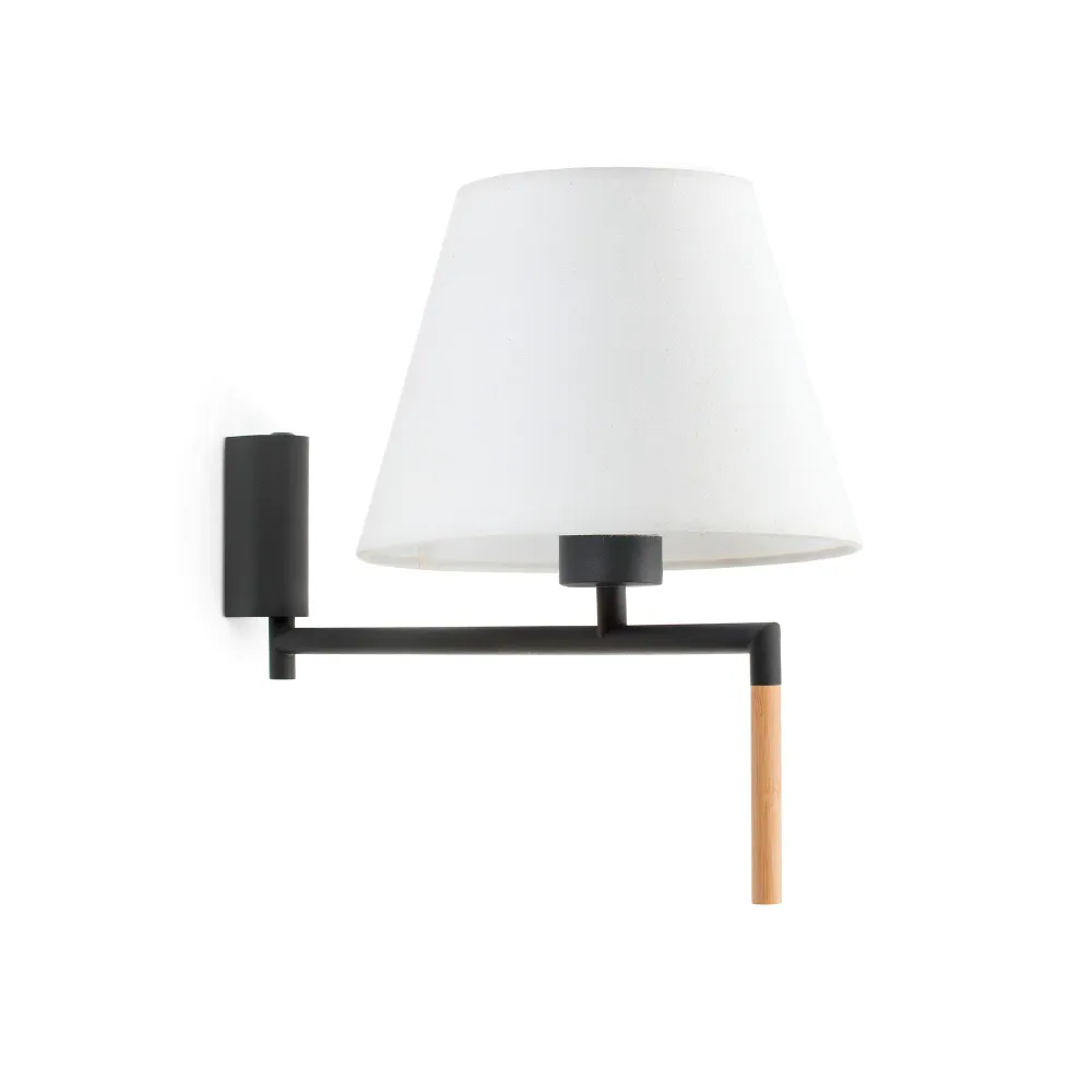 Applique murale d'appoint FARO Barcelona Ron, acier gris foncé, douille E27, hauteur 27,7 cm White