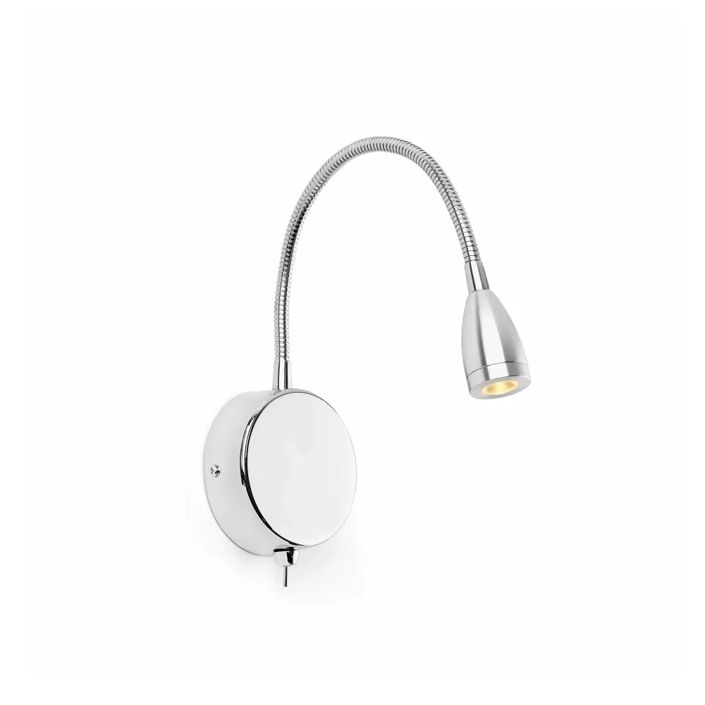 Applique murale décorative FARO Barcelona Loke en aluminium chromé LED H 32,0 cm Chrome