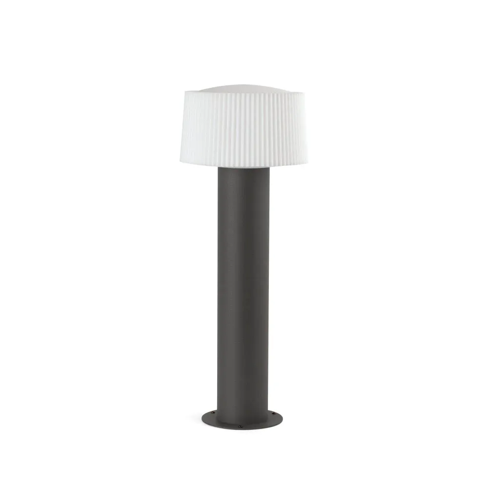 Applique murale d'extérieur FARO Barcelona Muffin, aluminium gris foncé, douille E27, hauteur 55,9 cm