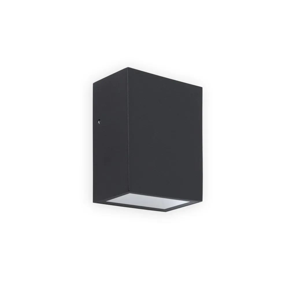 Applique murale extérieure FARO Barcelona Canon en aluminium gris foncé, LED, hauteur 8,5 cm