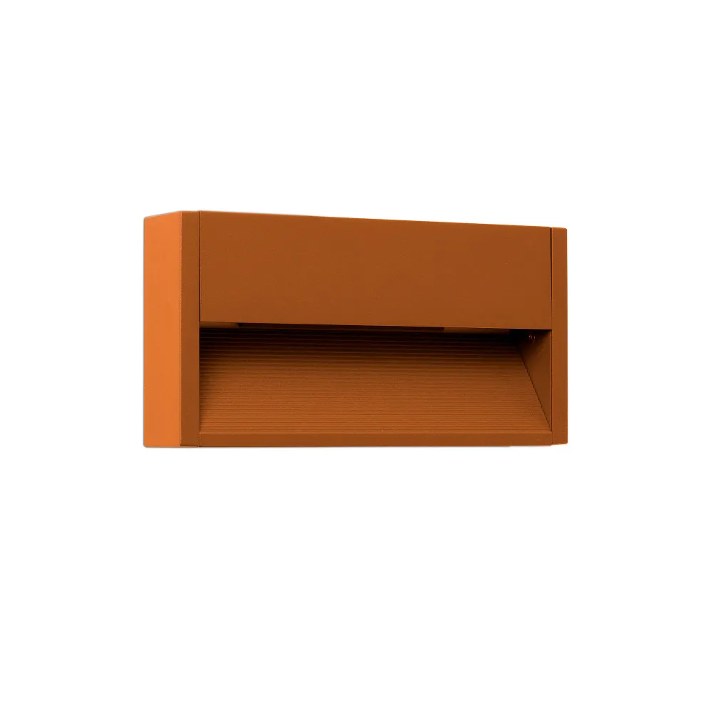 Applique murale extérieure FARO Barcelona Grada, aluminium brun rouille, LED, H 12,8 cm