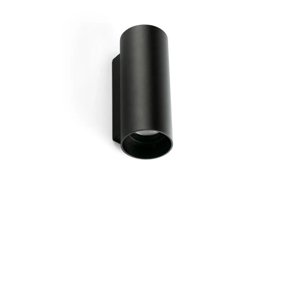 Applique murale extérieure FARO Barcelona Kov en aluminium noir avec LED, hauteur 13,8 cm.