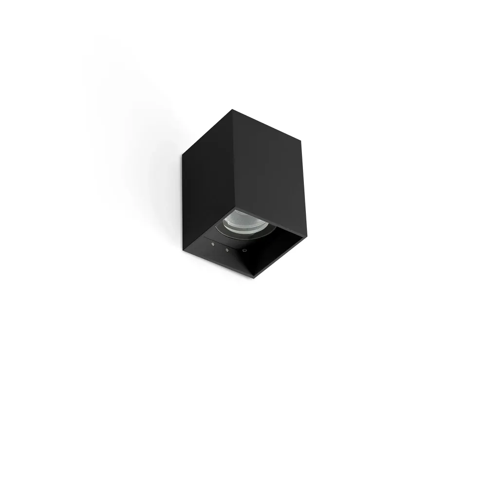 Applique murale extérieure FARO Barcelona Kov en aluminium noir avec LED, hauteur 10,8 cm