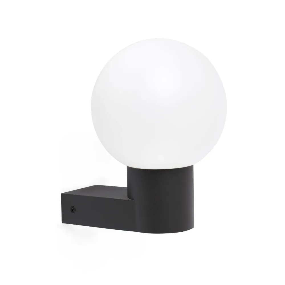 Applique murale extérieure FARO Barcelona Moon en aluminium gris foncé E27 H 26,0 cm
