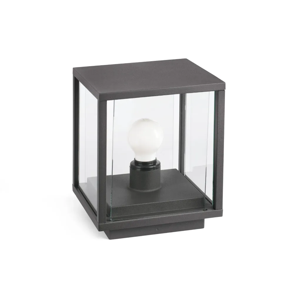 Applique murale extérieure FARO Barcelona Nala en aluminium gris foncé E27 H 22,0 cm