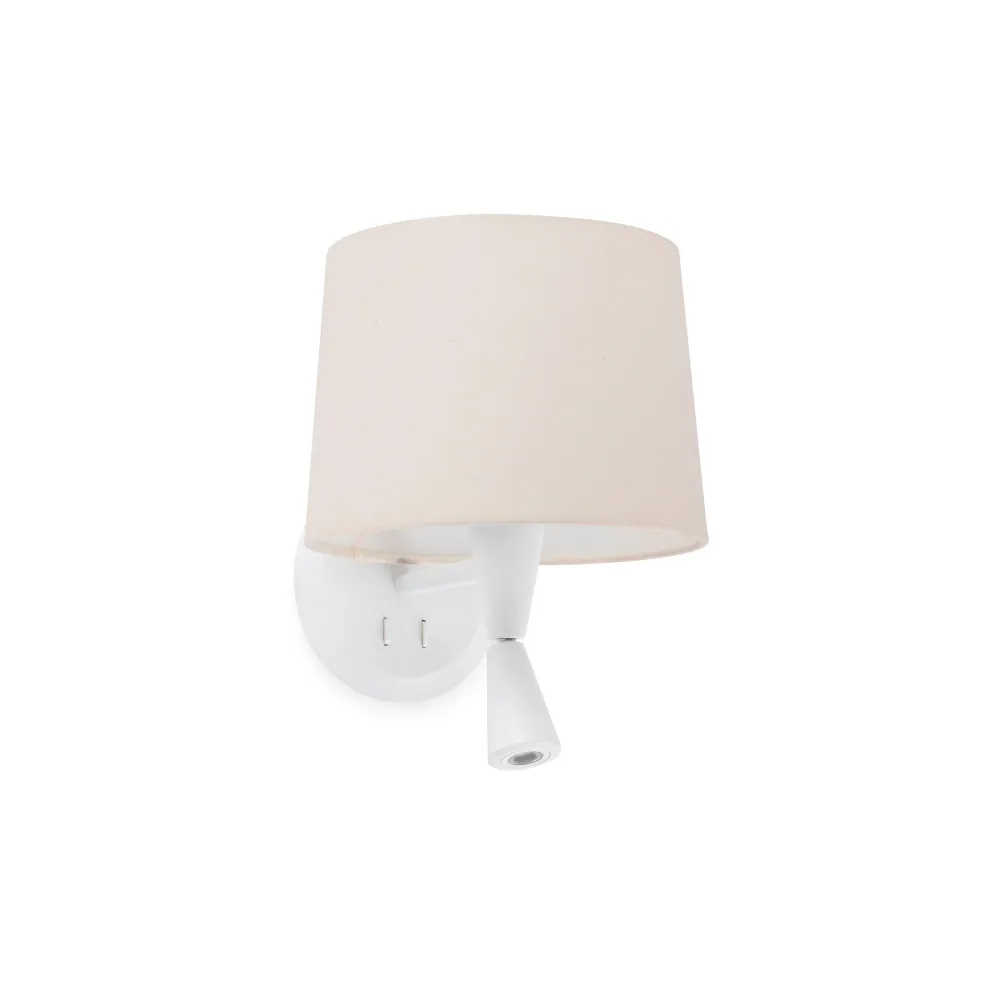 Applique murale FARO Barcelona Conga, acier blanc mat, douille E27, hauteur 28 cm White