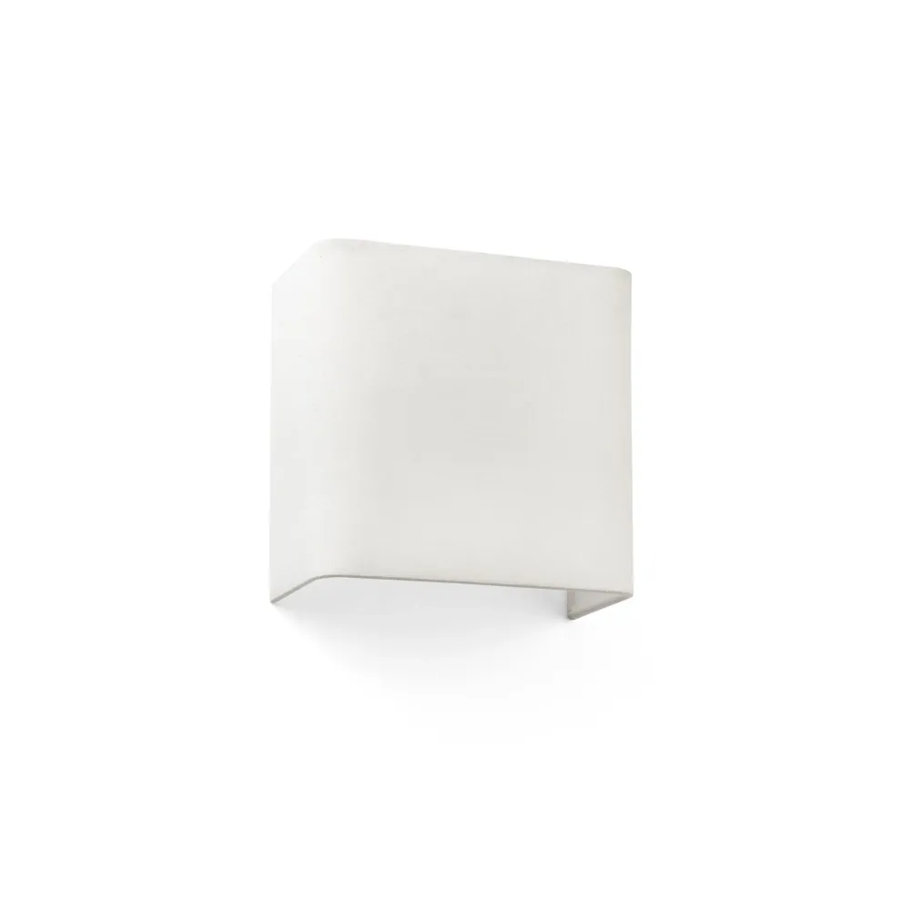 Applique murale FARO Barcelona Cotton, acier blanc mat, douille E27, hauteur 20 cm Beige