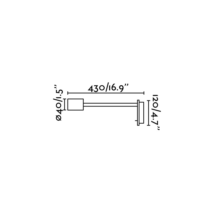 Applique murale FARO Barcelona Leser en aluminium nickel mat, LED, hauteur 46 cm.