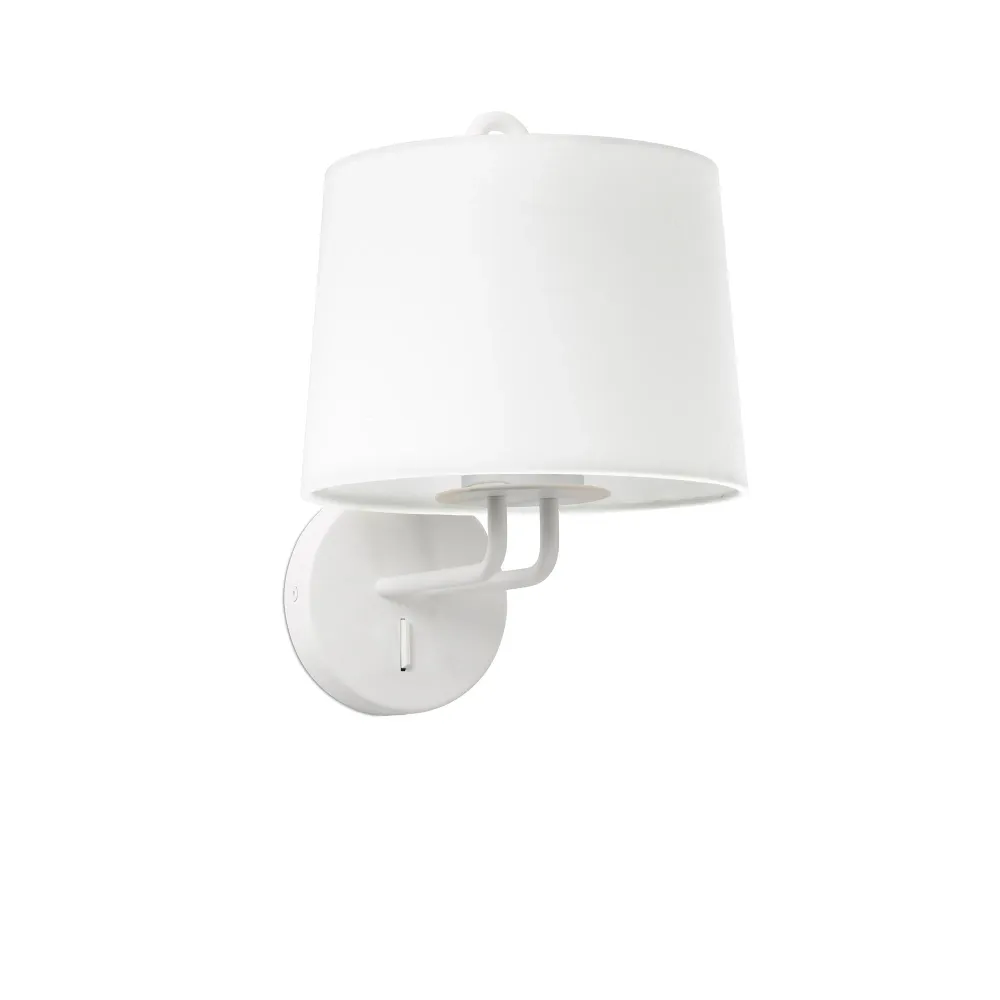 Applique murale FARO Barcelona Montreal, acier blanc mat, douille E27, hauteur 32 cm Matt