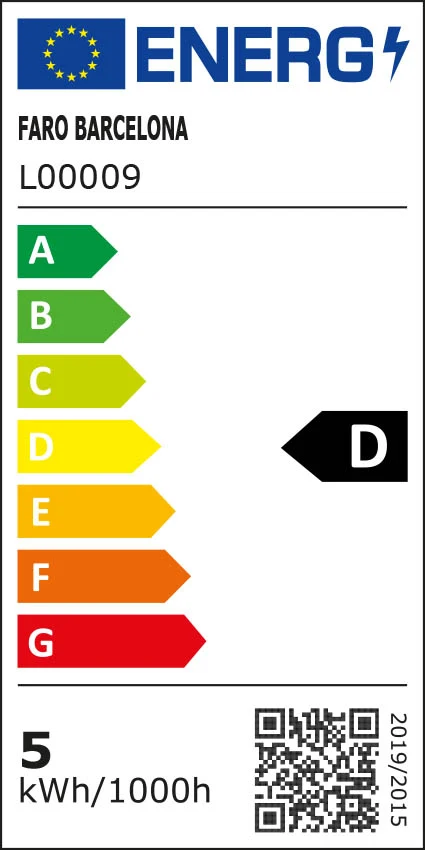 Applique murale FARO Barcelona Otto, ABS noir mat, LED, H 42,0 cm