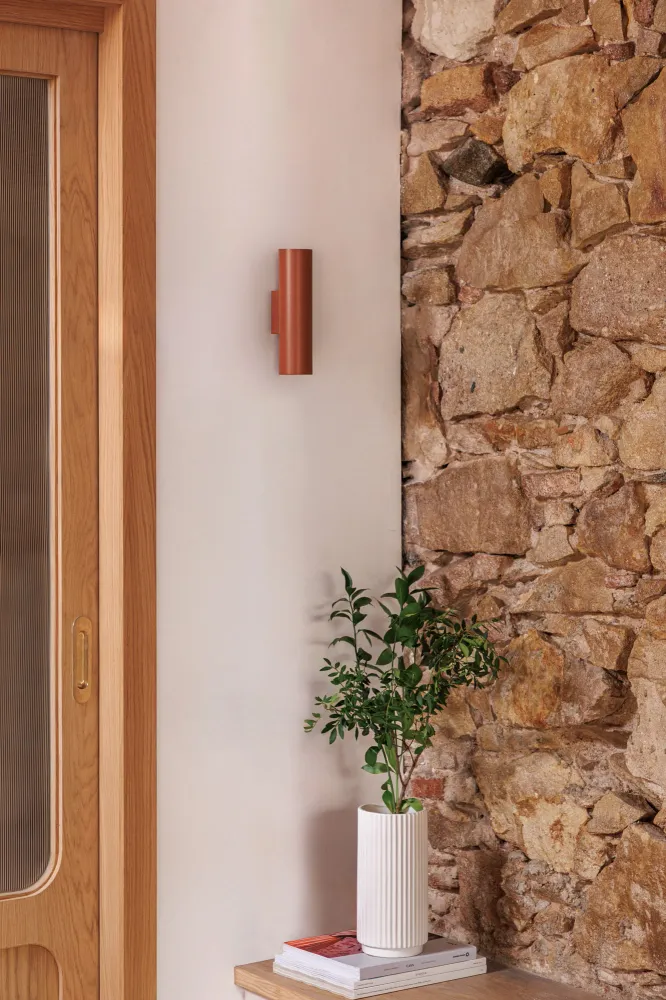 Applique murale FARO Barcelona Stan en aluminium et terre cuite, douille GU10, hauteur 22,5 cm