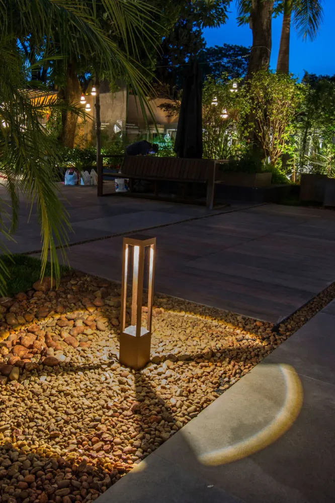Lampadaire FARO Barcelona Agra en aluminium marron LED H 65,0 cm