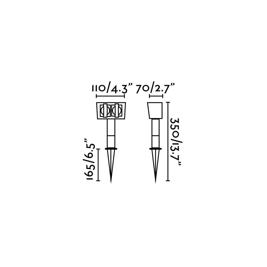 Lampadaire FARO Barcelona Garten-1, ABS noir mat, hauteur 35 cm