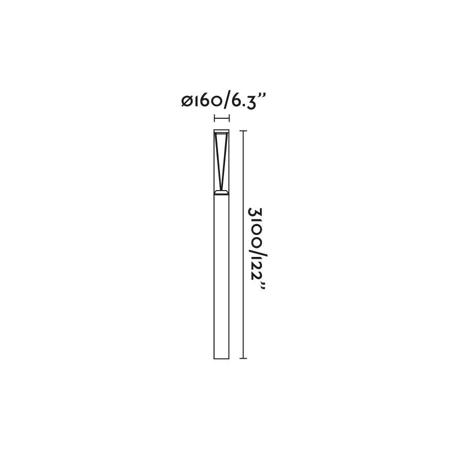 Lampadaire FARO Barcelona Rush en aluminium gris foncé, LED, hauteur 310 cm.
