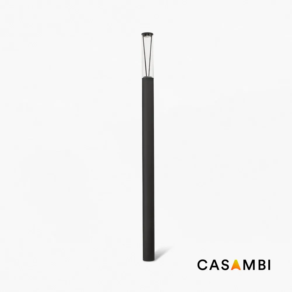 Lampadaire FARO Barcelona Rush en aluminium gris foncé, LED, hauteur 310 cm.