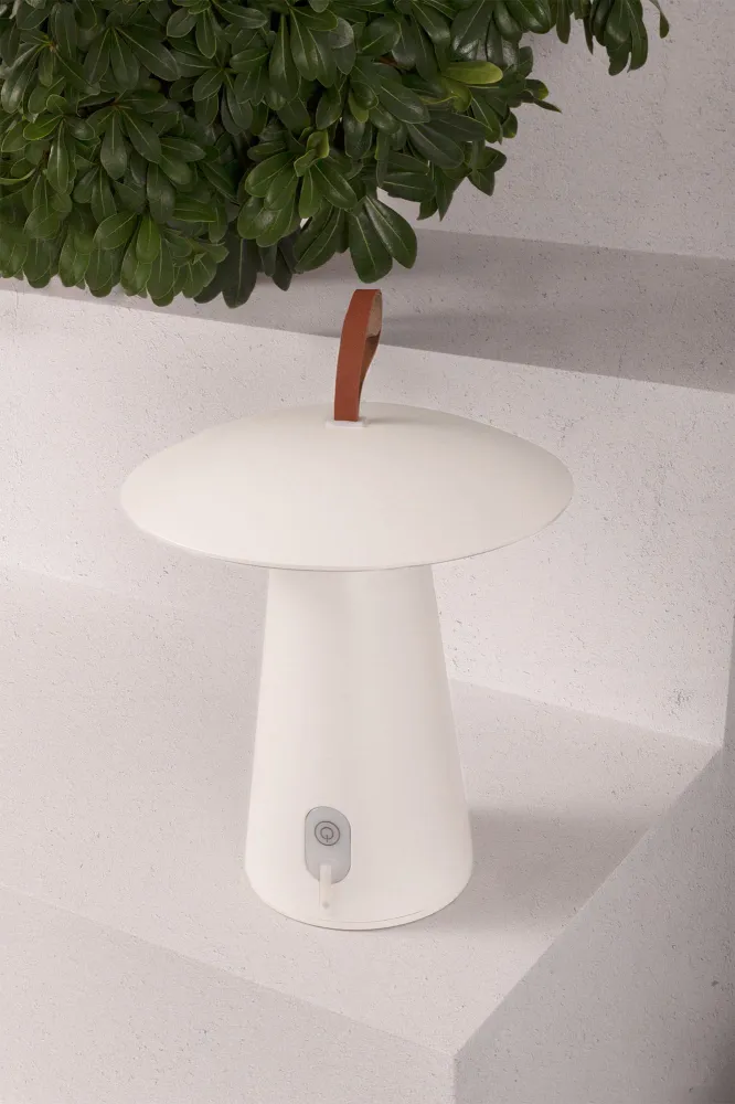 Lampe de table FARO Barcelona Task en aluminium blanc mat, LED, hauteur 29,2 cm
