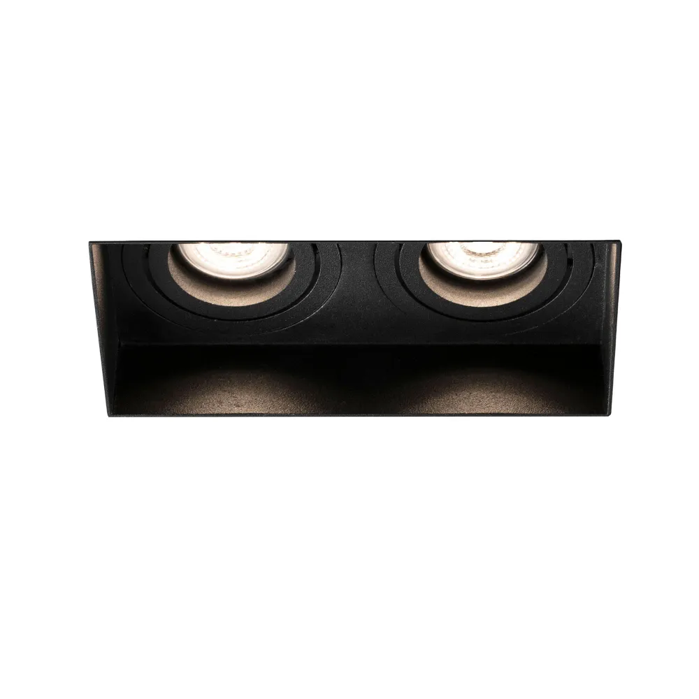 Spot encastré FARO Barcelona Hyde, acier noir mat, culot GU10, hauteur 5,5 cm Matt