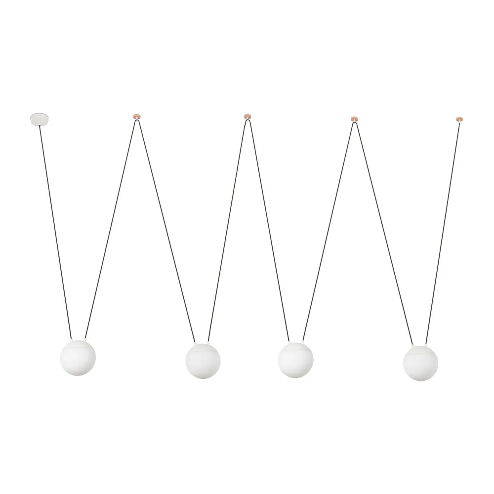 Suspension FARO Barcelona Mine Pc, aluminium blanc mat, douille E27, hauteur 400 cm Matt