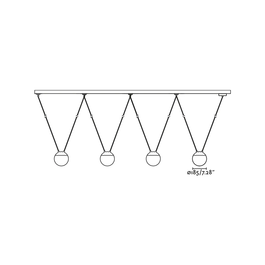 Suspension FARO Barcelona Mine Pc, aluminium blanc mat, douille E27, hauteur 400 cm Matt