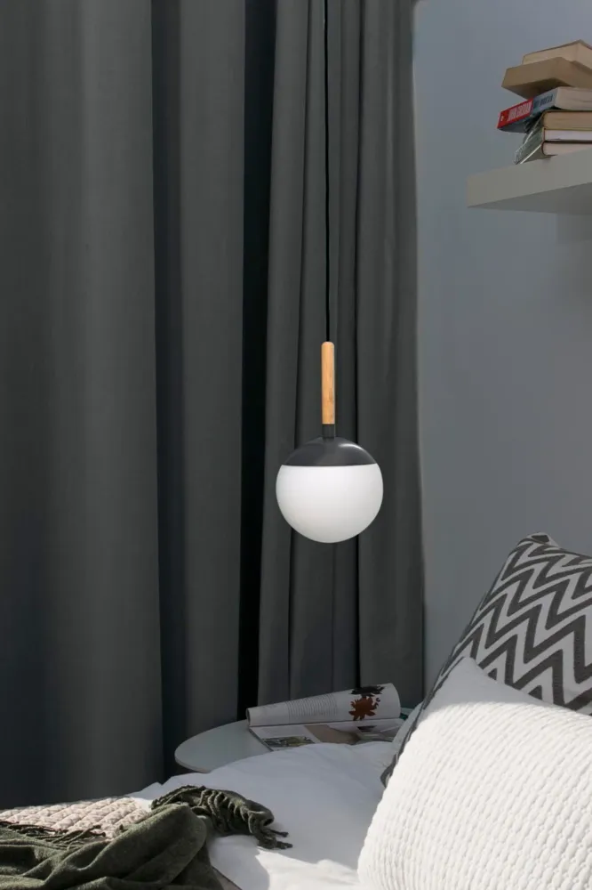 Suspension FARO Barcelona Mine Glass, aluminium blanc mat, douille E27, hauteur 335 cm Matt