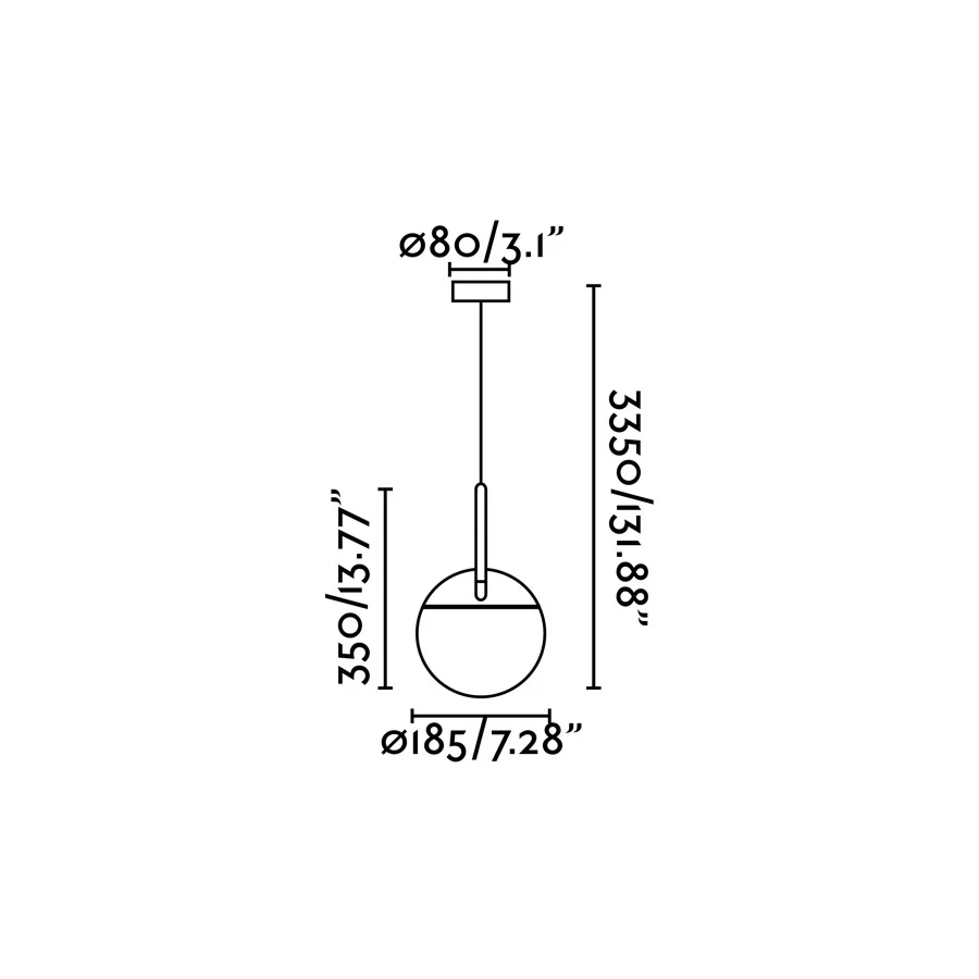 Suspension FARO Barcelona Mine Glass, aluminium blanc mat, douille E27, hauteur 335 cm Matt