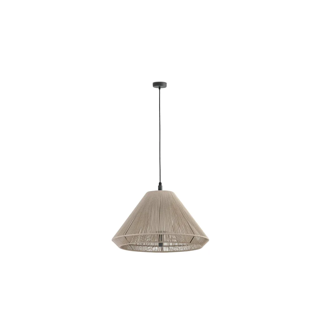 Suspension FARO Barcelona Saigon Out, aluminium gris foncé, douille E27, hauteur 68 cm