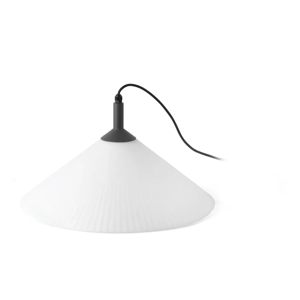 Suspension FARO Barcelona Saigon Out, aluminium gris foncé, douille E27, hauteur 54 cm