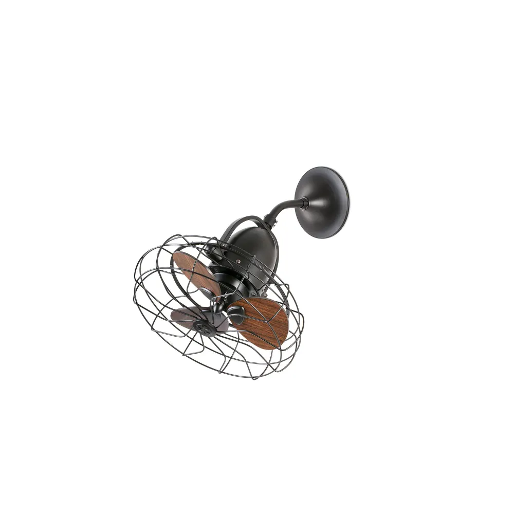 Ventilateur de plafond FARO Barcelona Keiki S, acier marron foncé, hauteur 50,5 cm