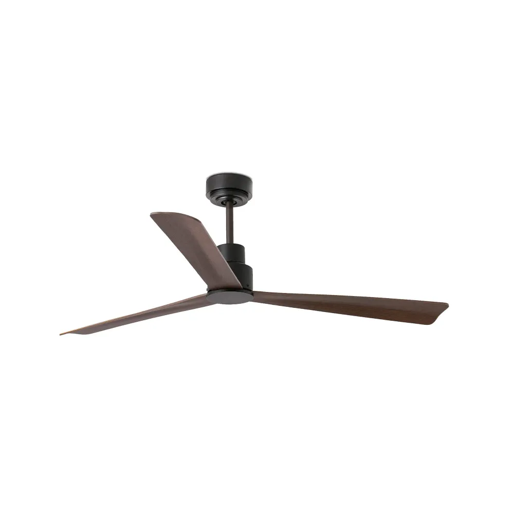 Ventilateur de plafond FARO Barcelona Nassau M, acier marron foncé, hauteur 40 cm