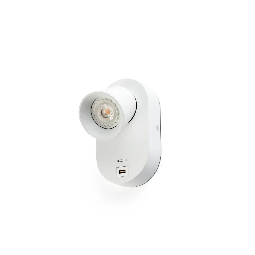 Faro CORB White wall lamp GU10+USB 40135