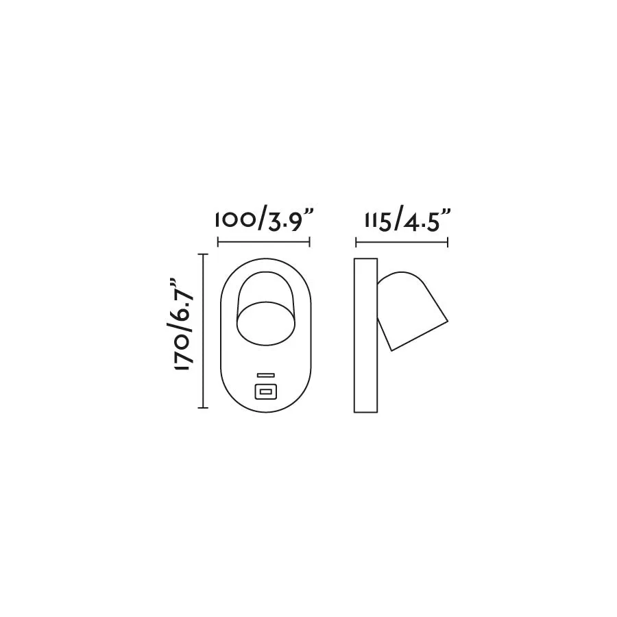 Faro CORB White wall lamp GU10+USB 40135