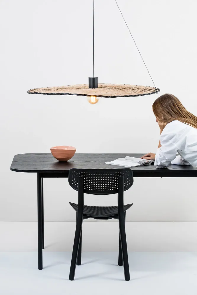 Faro COSTAS 1000 Black/rattan pendant lamp 68590-70