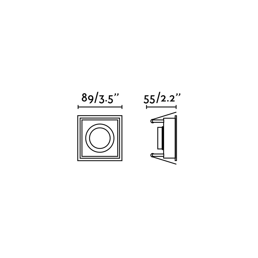Faro HYDE SQ square white recessed lamp 40116