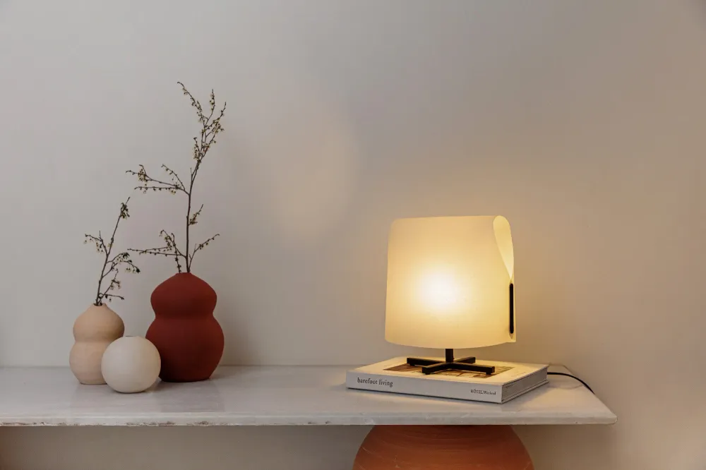 Faro LUANG S Black/beige table lamp 23001-57