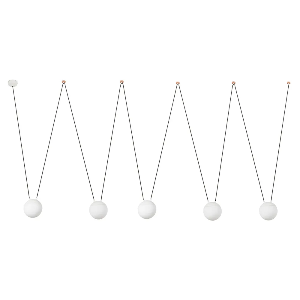 Faro MINE GLASS SPACE 5-Light Pendant Ceiling Light White 28375-5L